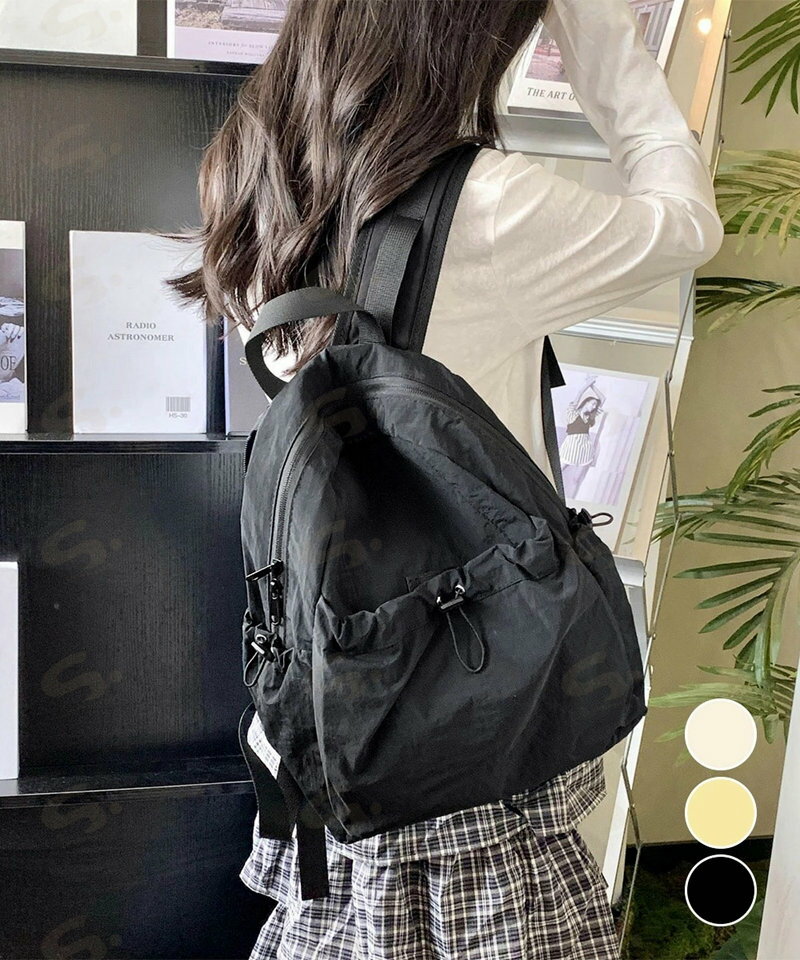 Rakuten - リュックサック レディース ナイロン無地 デイパック 内ポケット付き 軽い 通勤通学 カジュアル ユニセックス 背負いカバン 修学旅行 a4 アウトドア99MHXB-001