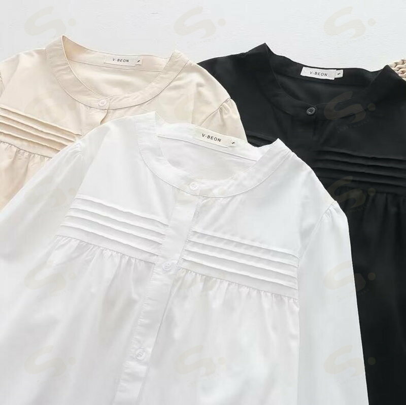 Other - コットンシャツ ブラウス 夏 秋 春 レディース シャツ シャツ 綿100％ シャツ 長袖 綿 折襟 かわいい シャツ 大人可愛い トップス ナチュラル 大きいサイズ ゆったり 柔らか カジュアル おしゃれ ホワイト ブラック ベージュ 送料無料