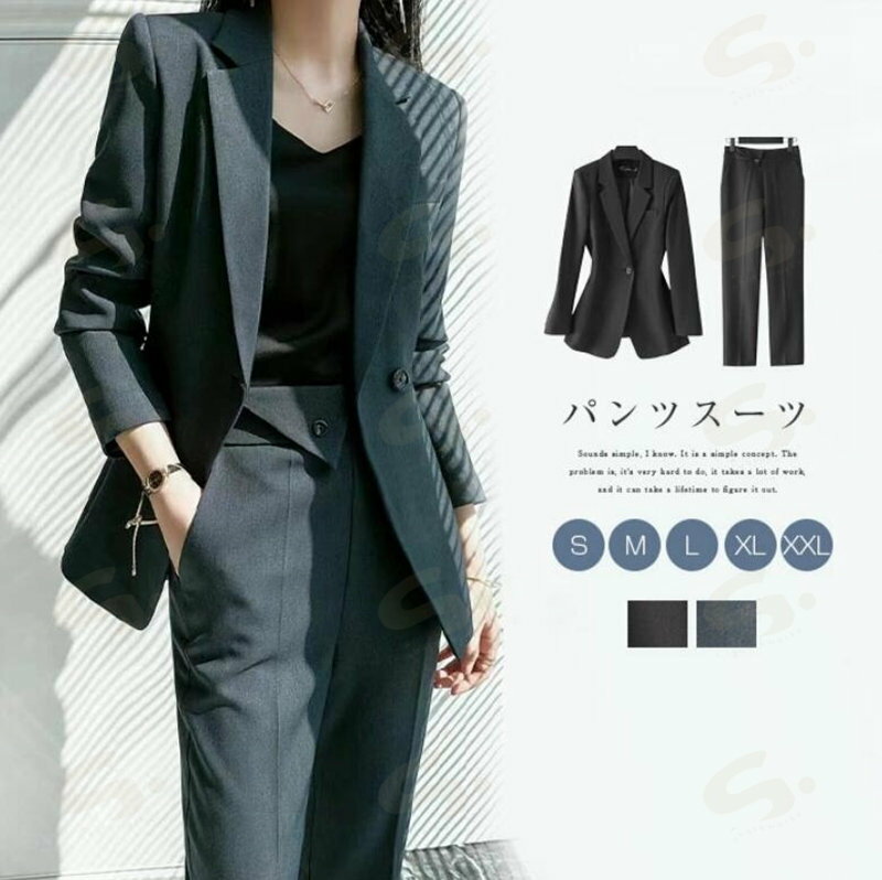 Rakuten - セットアップ パンツスーツ スーツジャケット テーラード 卒園式 レディース 春 秋 夏 ロングパンツ ストレッチ 長袖 フォーマル セットアップ ビジネススーツ セレモニースーツ きれいめ 通勤 高級感 上品 お洒落 20代 30代 40代 卒業式 入学式