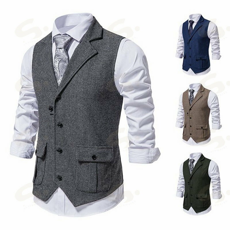 【カラー】グレー、コーヒー、ネイビー、グリーン、ワイン 【サイズ】L XL 2XL 【素　材】ポリエステル 【ご注意】 ※普段ご試着される服とサイズ表を比較して下さい。 ■商品イメージに関しまして ※平置き実寸計測に付きまして若干の誤差がある場合がございます。 ※撮影時の照明やPC設定・環境によるカラ—の差異がございます。 ■関連キーワード:ベスト フォーマル パーティー ジレ 春 夏 秋 冬 結婚式 前開き ビジネス カジュアル バーテンダー ショート ロング ジレベスト 大きいサイズ 小さいサイズ おしゃれ 上品