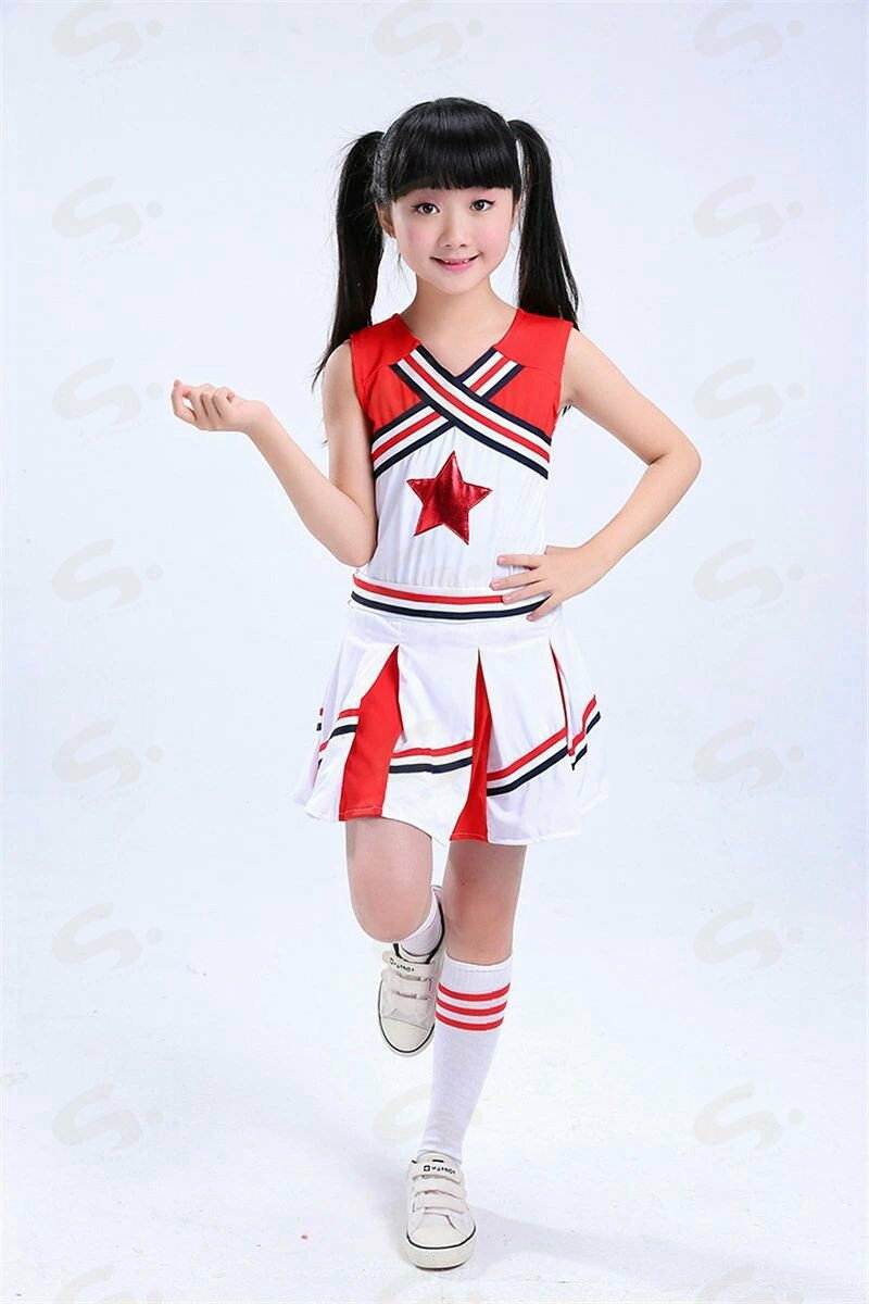 キッズ チアガール衣装 チアリーダー 衣装 女の子 男の子 ダンス衣装 セットアップ...
