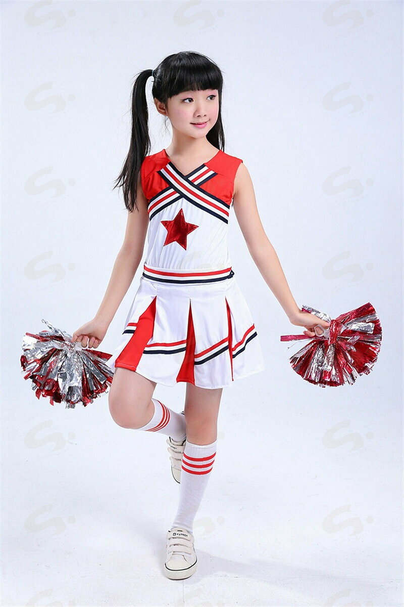 キッズ チアガール衣装 チアリーダー 衣装 女の子 男の子 ダンス衣装 セットアップ...