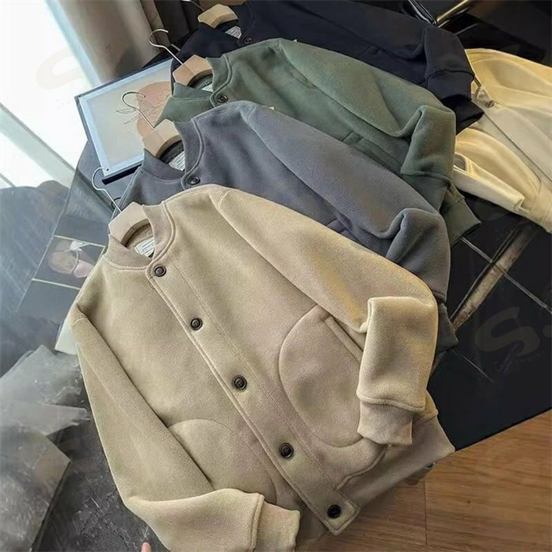 Coat - 裏起毛ジャケット 裏ボア ボアコート レディース メンズ コート アウター 裏起毛 ジャケット ブルゾン 長袖 カーディガン 男女兼用 厚手 スウェット ボア 立ち襟 ボアジャケット カジュアル 羽織り 無地 上着 通勤 オフィス オシャレ ゆったり シンプル 大人