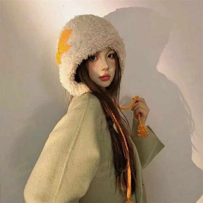 バケット ハット ファー 帽子 レディース ハット ファー バケハ ふわふわ もこもこ 小顔効果 帽子 ファー ふわふわ もこもこ ボリューム 肌触り フェイクファー 軽減 防寒 暖かい 秋冬 耳あて 飛行帽 ファー 耳付き かわいい あたたかい アウトドア スノボ スキー 秋 冬 3