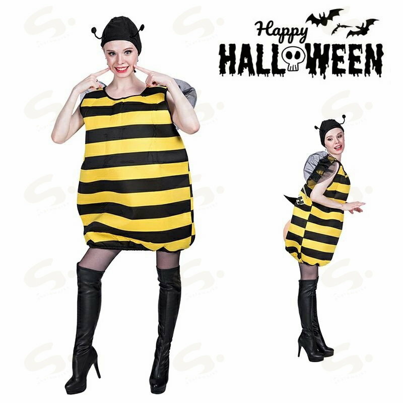 大人 蜜蜂コスプレ ハロウィン コスプレ衣装 万聖節 ミツバチ 虫 イエロー コスチューム メンズ レディース 男女兼用 衣装 イベント 仮装 着ぐるみ cosplay 仮装 学園祭 文化祭 体育祭 通販 演出服 コスチューム 仮装用 ハロウィーン 面白い