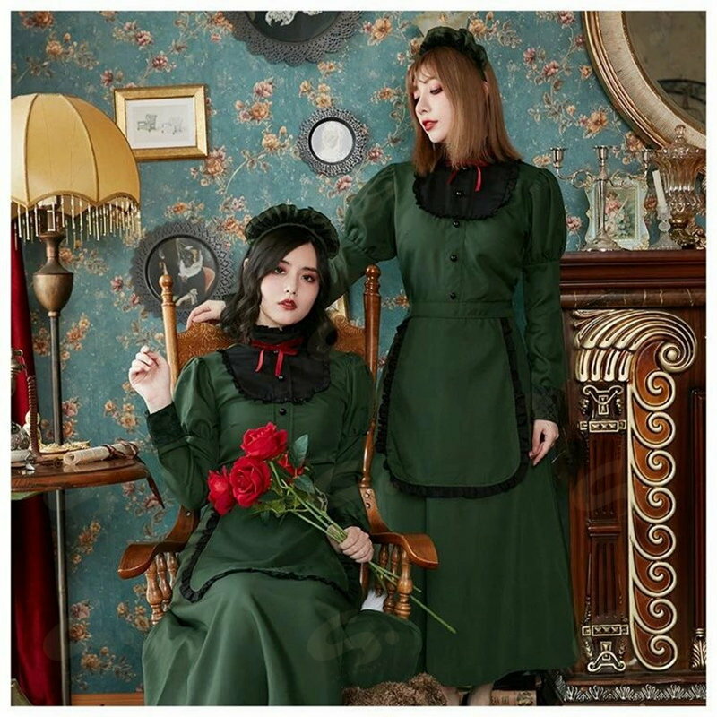 選べる3色 ハロウィン コスプレ 仮装 メイド メイド服 洋館メイド ハロウィンコスプレ 大人 女性 可愛い ロング レディース 大きいサイズ セクシー コスチューム ハロウィン仮装 コスプレ衣装 コスプレ仮装 貴族 お嬢様 レトロ コスプレ 衣装 ゴシ