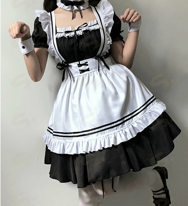 メイド服 ロング コスプレ衣装 半袖 エプロン...の紹介画像3