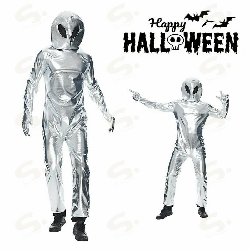 ハロウィン 仮装 大人 女性 男性 異星人 宇宙人 宇宙 シルバー コスプレ メンズ レディース ハロウィン衣装 パーティーグッズ クリスマス 仮装 変装 コスチューム イベント 学園祭 演出 演劇 仮面 撮影 演出服 文化祭 舞踏会 学芸会 発表会 爆