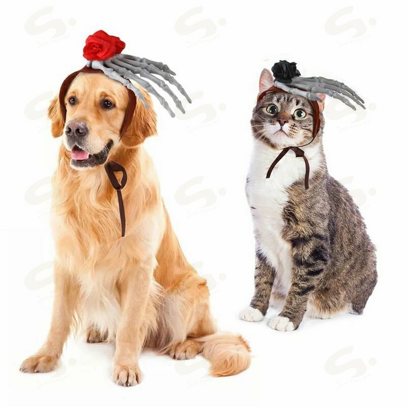 骸骨 ハロウィン ペット ヘッドウェア 服 仮装 ペットグッズ ドッグウエア 小型犬 超小型犬 コスチューム ペット用 犬用 猫用 ネコ ドッグ ウエア クリスマス 飾りつけ スケルトン