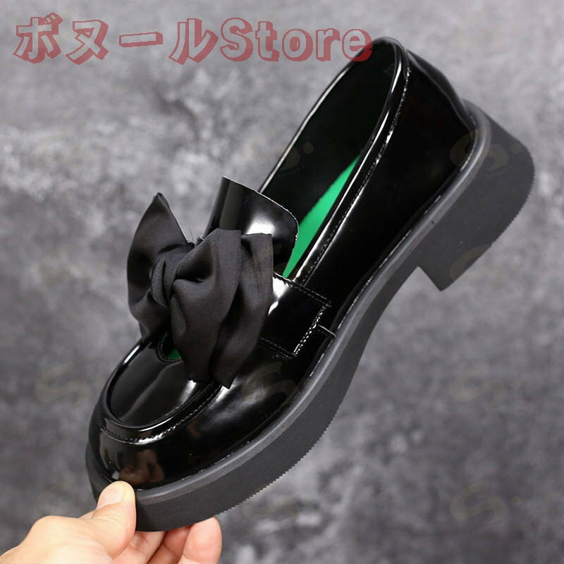 春・夏 2色 ブラック レインシューズ ローファー ドライビングシューズ ラバー リボン 晴雨兼用 悪天候 雨靴 おでかけ 通勤 通学 柔ら..