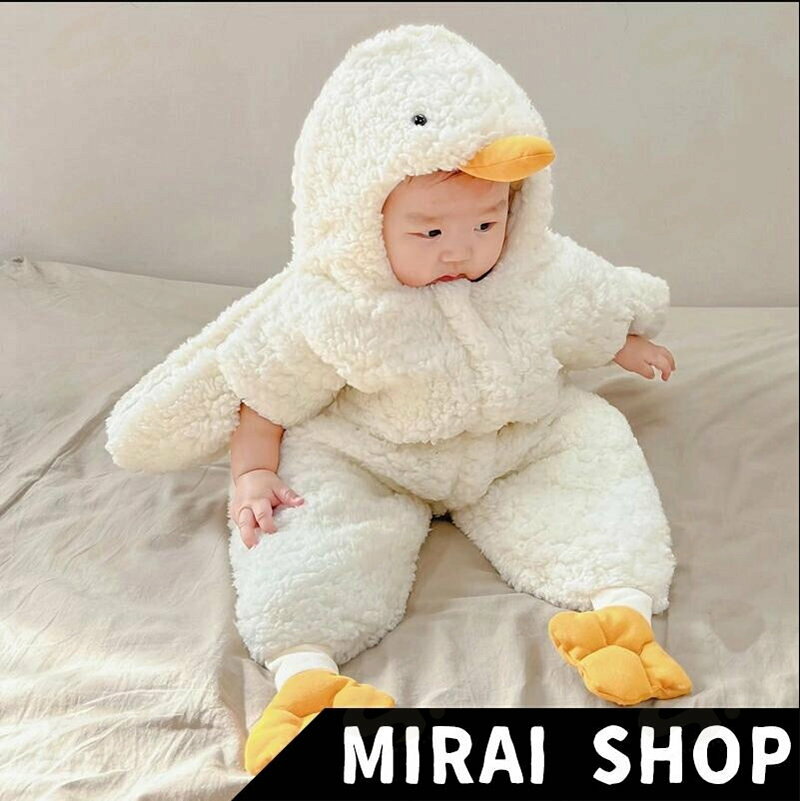 Other - 4色 アヒルの形 赤ちゃん服 カバーオール ロンパース ベビー服 デニムロンパース オーバーオール　長袖 赤ちゃん 前開き 男の子 女の子　無地 出産祝い 新生児服 お出掛け 可愛い