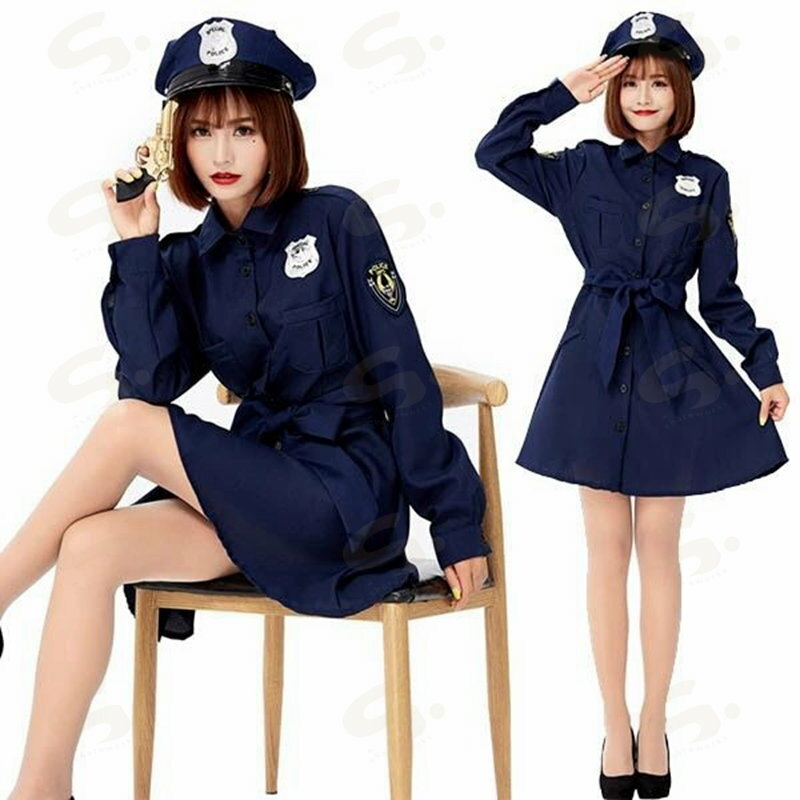 ポリス 婦警さん ハロウィン コスプレ衣装 婦人警官 警官 女性用 ハロウィン衣装 警察 セクシー 警察官 逮捕しちゃうぞ ミニスカ 大人用 親子服 ボディコン 女装 おとこの娘 変装 二次会 余興 おもしろ イベント パーティー 文化祭 パーティー イ