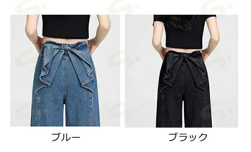 【綺麗め!】バックリボンデニムパンツ デニムパ...の紹介画像2