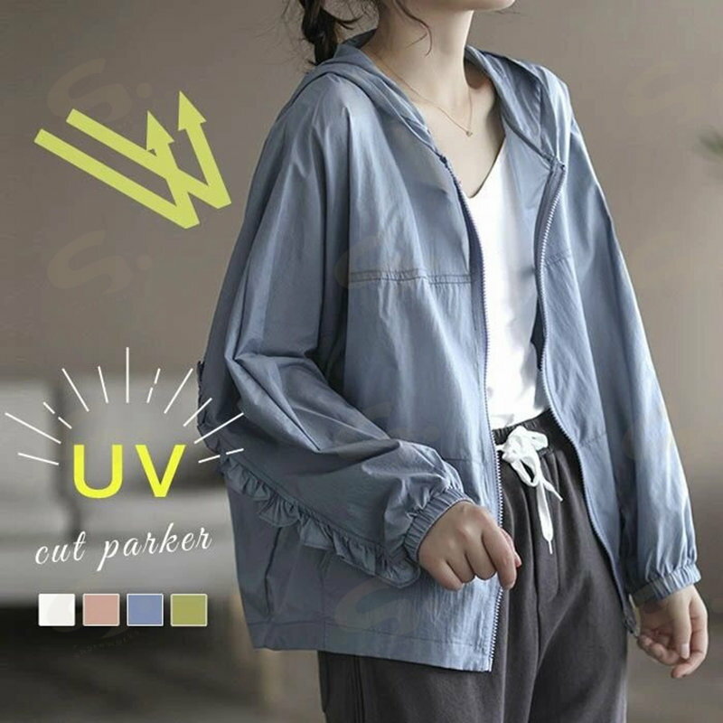 樂天商城 - UVパーカー レディース 長袖 パーカー uvカット 夏 薄手 カーディガン 羽織り ジップアップ ラッシュガード 透け感 シアー 日焼け防止 紫外線対策 ジャケット トップス 羽織り 冷房 冷房対策 UVケア 前開き 体型カバー 速乾 軽量 アウトドア きれいめ カジュアル 白 黒 F