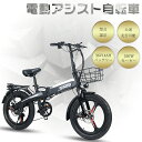 電動アシスト自転車 折りたたみ 20インチ 折りたたみ電動自転車 軽量 カゴ付 電動アシスト自転車 20インチ 電動自転車 型式認定獲得 公道走行可 取外バッテリー 折りたたみ おしゃれ アシスト 電動 自転車 ミニベロ 荷台 プレゼント 通勤 通学 街乗り 7段階変速 送料無料