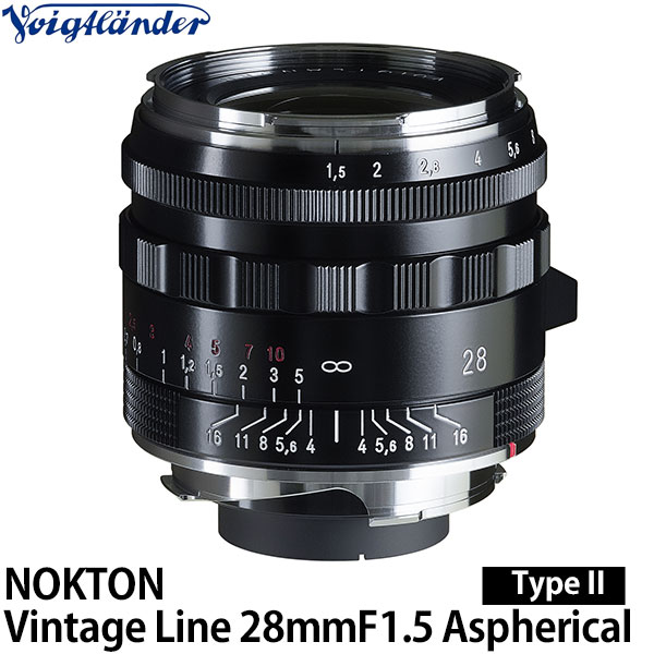 【送料無料】 コシナ フォクトレンダー NOKTON Vintage Line 28mmF1.5 Aspherical VM Type II ブラックペイント 交換レンズ/広角レンズ/VMマウント/COSINA