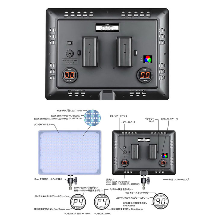 【送料無料】 LPL L27556 LEDライトワイドフルカラー VL-8100FX [デーライト／RGBフルカラー照明 業務用LEDライト]