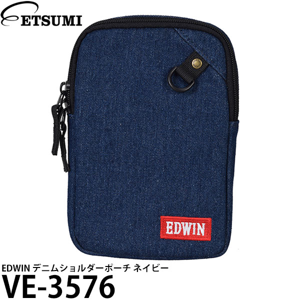 【メール便 送料無料】 エツミ VE-3576 EDWIN デニムショルダーポーチ ネイビー [カメラポーチ カメラケース スマホケース E3576]