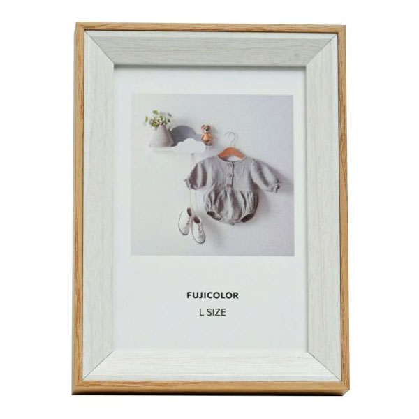 フジカラー 4711L フォトフレーム ツーカラーフレーム L判サイズ ホワイト/ナチュラル 【メール便 送料無料】 [2]