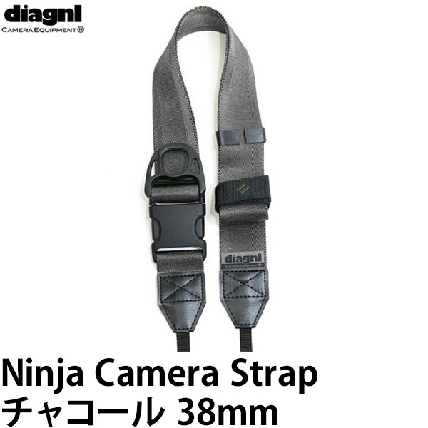 【メール便 送料無料】【即納】 ダイアグナル ニンジャストラップ38mm チャコール diagnl Ninja Camera Strap 忍者 たすき掛け ショルダーストラップ