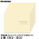 ハクバ MRCDO-LY2CR5S 写真台紙 ランス ドゥ Lサイズ 2面(ヨコ・ヨコ) クリーム 5枚セット 【メール便 送料無料】