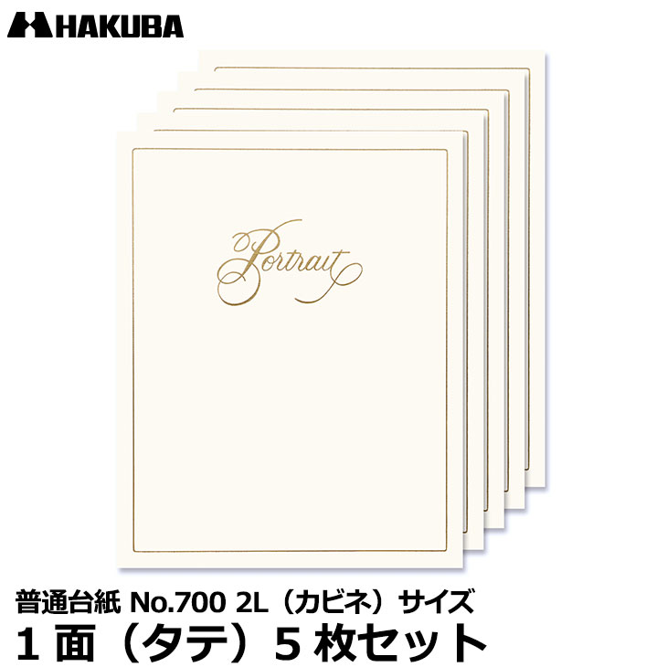 【メール便 送料無料】 ハクバ M700-2LT5S-1 普通台紙 No.700 2Lサイズ 1面（タテ）5枚セット [入学 結婚式 米寿 記念写真 写真台紙 日本製]