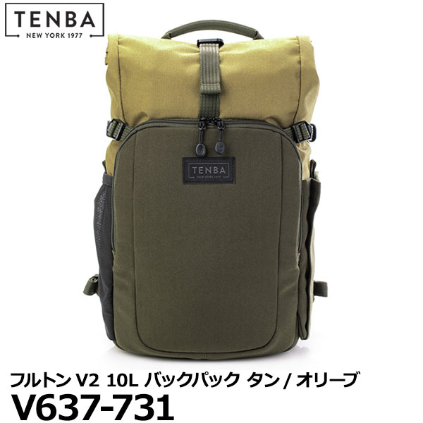 テンバ カメラバッグ 【送料無料】 TENBA V637-731 フルトンV2 10L バックパック タン/オリーブ [カメラバッグ リュック ロールトップ テンバ fultonV2 国内正規品]