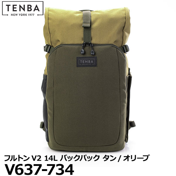 テンバ カメラバッグ 【送料無料】 TENBA V637-734 フルトンV2 14L バックパック タン/オリーブ [カメラバッグ リュック ロールトップ テンバ fultonV2 国内正規品]