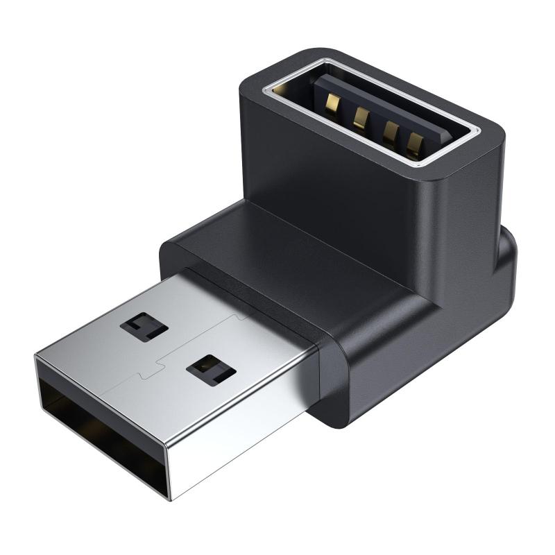 USB 3.2 アダプタ 90度 USB 直角変換 10Gbps Type A 変換アダプタ タイプA オス メス