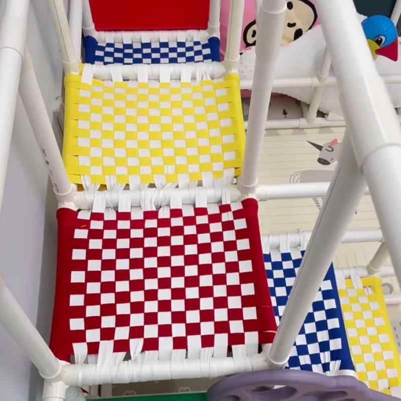 ベビー ジム DIY 室内 攀爬架 ポリエステル製 編み込みベルト 材料 幅25cm 幅3cm 蛍光グリーン 草グリーン 白 ピンク 赤 黄色 青 蛍光オレンジ 黒 水色 墨緑 カーキ 杏色 ライトグレー ダークグレー ワインレッド オレンジ 紫