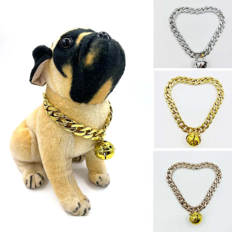 ペット用 首輪 犬用 猫用 金色の鈴 玩具 プラスチック製 チェーン ペットアクセサリー ゴールド シルバー ローズゴールド 25cm 30cm 35cm 40cm 45cm 50cm 55cm 60cm 65cm 70cm 75cm 80cm
