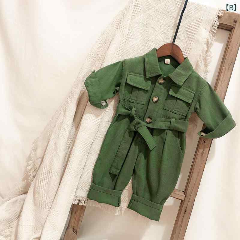 ベビー キッズ 子供服 デニム コットン カバーオール 春秋 長袖 男女兼用 73CM 80C...