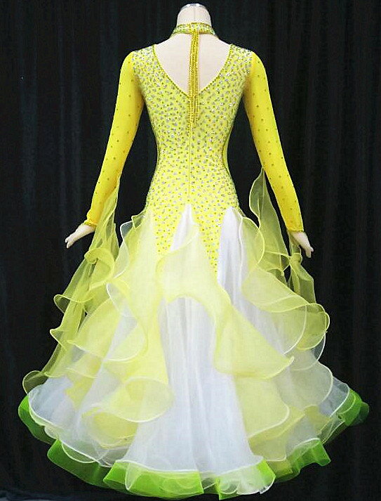 【新デザイン】 社交ダンス レディース 社交ダンス・社交ダンスドレス競技用ドレス ダンス衣装ステージ衣装・ドレスデモ衣装デモドレス・舞台・演奏会・発表会ドレス【送料無料】【セミオーダー】競技用モダンドレス ワルツドレス モダンドレス 2