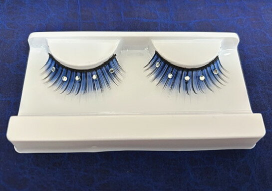 社交ダンスつけまつげ 黒と青のつけまつげ ブルーつけまつげ ストーン付き社交ダンス雑貨 パーティー 発表会1ペア 1セット ※グルーは付属しておりません【ゆうパ...