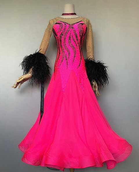 【春夏新商品】社交ダンス・社交ダンスドレス競技用ドレス　ダンス衣装デモドレス・舞台・演奏会・発表会ドレス【送料無料】【セミオーダー】競技用モダンドレス　ワルツドレス　モダンドレス　