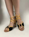 【即納品】【在庫商品】社交ダンス ダンスシューズ女性ラテンシューズ【交換返品不可】2本のゴールドのストラップが華やかで目をひくシューズ♪