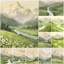 送料無料 40x50CM ぬりえ 塗り絵 数字油絵 セット 日照金山柄 草原 山 アートパネル 数字塗り絵 インナーフレーム付 油絵 ぬりえセット 知育玩具 美...