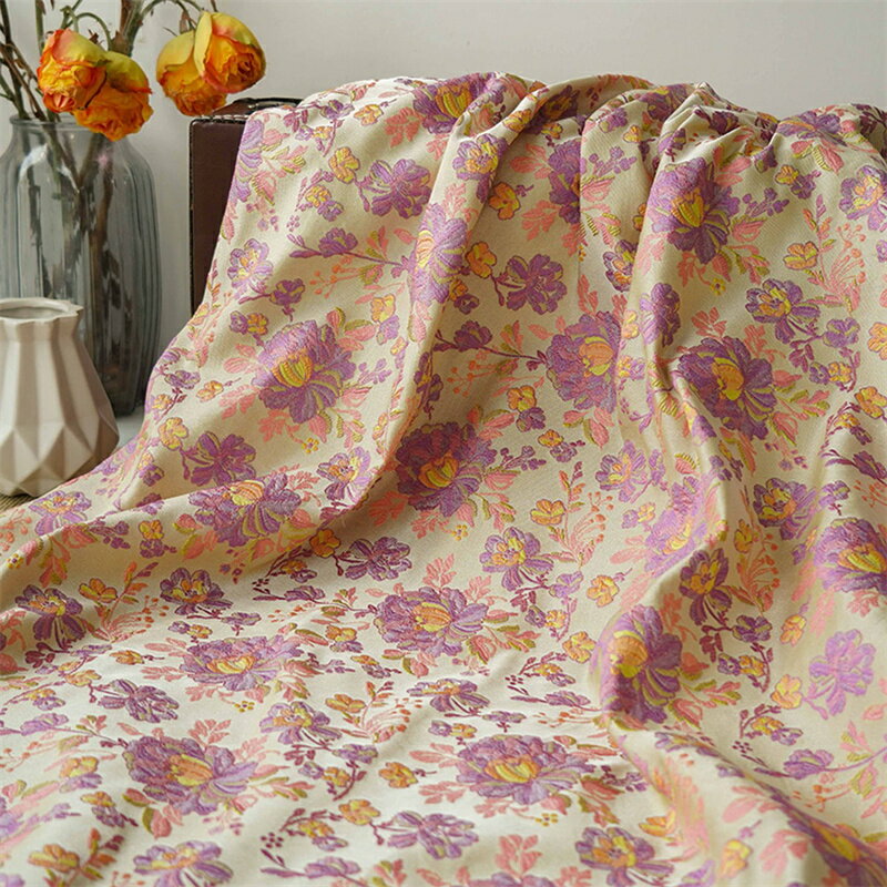 Fabric, Cloths - 送料無料 140cm幅 90cm単位 生地 布 布地 きじ エンボス生地 ジャカード生地 洋服生地 色織り 花柄 パープル ピンク グリーン 楽天海外通販