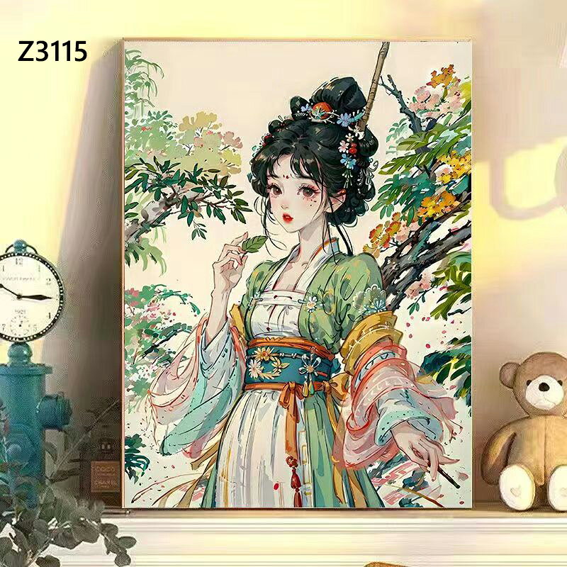 汉服・チャイナドレスを身にまとった美少女を描いたデジタルオイルペインティング 6 種セット。 蓮、梅、雑花など四季の花々を背景に、柔らかい線画と淡い色彩が魅力。 モダン中華・ナチュラル両方のインテリアに馴染み、玄関、寝室、カフェ、雑貨店の壁飾りに最適。 輪郭がはっきりしており、初心者でも塗りやすいデザインです。 緑を基調としたチャイナドレス少女。丸いお団子ヘア、伝統模様の背景と漢字の札がモダン中華風。 緑系汉服の少女。木々に囲まれ、葉っぱを手に持ち、清々しい春の雰囲気。 蝶の羽をまとった汉服美人。筆を手に持ち、梅の枝と白い鳥が幻想的なワンポイント。 蓮をあしらった汉服少女。円形の雲背景が柔らかく、上品な雰囲気。 オレンジ帯の汉服少女。枝咲きの花に囲まれ、可愛らしいおすまし表情。 白蓮に囲まれた緑汉服少女。淡い緑の配色が清楚で癒される。 商品説明 商品内容 塗り絵セット セット内容 数字が印刷された白抜きキャンバス1枚(インナーフレーム付） 筆 アクリル絵の具 壁がけ用フックとネジ 生産国 中国 納期 【配送に関する重要なお知らせ】 本商品はアクリル絵の具を含んでいるため、海外発送は特別な輸送チャネルを通す必要がございます。 そのため、配送には通常よりお時間を頂戴しますことをあらかじめご了承ください。 【通常の流れ】: 発送まで：ご注文後、5営業日以内に発手配いたします。 お届けまで：発送後、お届けまでに1〜2週間程度を要する場合がございます。 注意書き ※手塗りのペイント商品となりますので、完成時に見本と多少の誤差が生じる場合もございますのでご了承くださいませ。 ※モニターの発色により実物と色味が多少異なる場合がございます。 活用イベントのご提案 ギフト 記念日 年末年始 プレゼント サプライズ お祝い 誕生日プレゼント 結婚記念日 バースデー 自由研究 冬休み 春休み 夏休み 子ども 塗り絵 小学生 工作 インテリア 絵画 DIY絵画 趣味 手作りプレゼント 母の日 父の日 バレンタイン ホワイトデー お盆 敬老の日 連休 雑貨 おしゃれ 絵画 壁掛け インテリア 　 自由研究 小学生 キット　自由研究 女の子　 自由研究 男の子　趣味　 ひとり　大人から始める趣味　おうち時間充実アイテム　おうち時間充実グッズ　福利厚生　手作りギフト おしゃれギフト　 DIY プレゼント ハンドメイド　雑貨　週末　おこもり　おうち休日　おうち時間 自粛生活　 巣ごもりグッズ 暇つぶし グッズ 頭の体操 入院 便利 グッズ 手作りキット 大人 工作 キット 工作キット 子供 ハンドメイド雑貨 手作りキット 子供 ハンドメイド キット おうち時間グッズ おうち時間キット おうち時間 キット お家時間 リラックス ぬりえ バレンタイン チョコ以外 おしゃれ 飾り かわいい 装飾 手作り バレンタイン 花 子供 プレゼント プチギフト モンステラ プルメリア アートポスター フレーム付き アートパネル インテリア 小さい アート パネル アートパネル アートポスター 運気が上がる絵 ファブリックパネル 絵画 インテリアアートパネル 壁掛け 玄関 絵 ファブリックパネル 玄関 開運 絵画 風水 玄関 おすすめ キャンバス アート インテリア 壁掛け 北欧 北欧アート オススメご利用場所 店舗　カフェ　おうちカフェ 喫茶店　BAR　バー おうちバー バーごっこ　バル　ホテル　レストラン　アメリカンダイナー　飲食店　居酒屋　スパ　テレビ局　撮影スタジオ セット　ライブハウス　美容院　美容室　理容院　理容室　デザイナーズマンション　賃貸部屋　賃貸マンション　ワンルームマンション　ガレージ　車庫　倉庫　物置 お家の中の飾れる場所アイデア 自宅　家 部屋の内装　狭い部屋　ワンルーム　男子部屋　女子部屋　大人の小部屋　書斎　子供部屋　リビングルーム　リビング　デスク　勉強机　テーブル　ラック　ダイニング　キッチン　寝室　床の間　トイレ　洗面所　玄関　廊下 本棚　飾り棚　ドア　扉　棚　冷蔵庫　ベランダ　ガレージ　車庫　駐車場　屋外　庭　ガーデニング　応接室　ロビー　エレベーター　エレベーターホール　客室　個室　脱衣所 おうちじかん　おうち時間 こんな物をお探しの方にオススメ 暇つぶし おもちゃ　暇つぶし 子供 グッズ　入院 大人 暇つぶし　アートパネル モダン　アートパネル 北欧　アートパネル モダン 玄関　アートパネル 風景　アートパネル モノクロ　アートパネル モノトーン　　ペイントバイナンバー　アート　ボード　アートボード タペストリー グッズ 頭の体操 脳活 脳トレ 高齢者 アタマのトレーニング 指先 入院 便利 リハビリグッズ リハビリ グッズ お部屋の模様替え グッズ SNS映え　お部屋づくり　外出自粛　お手頃価格のインテリア 小さい　ミニ　ミニサイズ　カフェ風インテリア 雑貨　デザイナーズ家具　オブジェ　リプロダクト　照明　壁面装飾　壁面飾り　壁画　壁掛け　壁掛けアート　壁かけアート　壁かけ専門　壁飾り　飾り　壁に飾る 飾る オーナメント　タペストリー　ウォールアート　ウォールパネル　モダンアート　ミニアート　絵画 画像　アート パネル　アートパネル　インテリアアートパネル　 初心者 上級者 セット 上級者 初心者セット 四角 スクエア バンクシー 額縁 桜 動物 大型 お城 犬 ダイアモンドアート ダイアモンドアートキット ダイアモンドアートセット アートフレーム　アートパネル・アートボード　アートボード　アートポスター　ポスターフレーム　poster　サインボード　サインプレート　木製看板　木製アート看板　ウッドボード　ウォールプレート　ウォールステッカー　ウォールシール　ステッカー　壁かざり用ポストカード　壁紙　装飾品　アイテム　グッズ　置物　DIY用品　輸入雑貨　アメリカン雑貨　アメ雑貨　USA雑貨　ヴィンテージ雑貨　ビンテージ雑貨　壁飾り　壁デコ　デコレーション　ウォールデコレーション　装飾　飾り付け　絵　絵画　イラスト　装飾画　壁面装飾　壁に吊るす　プリント　飾り付け 飾りつけ　店内ディスプレイ　ホームパーティー　イベント　ビンゴ　景品　SNS映え　人気　おしゃれ　お洒落　オシャレ　彩り　インパクト　ニッチ　イメージアップ　ナチュラル　シンプル　カントリースタイル　ブルックリンスタイル　癒し　元気　幸せ 　こだわり　珍しい　目隠し　アクセント　ドラマ撮影　映画撮影　おうち時間　テレワーク　リモートワーク　ZOOM　ZOOM会議　ズーム　ズーム会議　背景　実用的　お手軽　新生活　一人暮らし　独り暮らし　二人暮らし　夫婦暮らし　引っ越し　引越し　模様替え　改築　改装 注意事項 ・お客様が通常と同じお買い物ステップで安心して海外の商品を購入できるよう、楽天市場から指定を受けた委託先である（株）コマースロボティクスが、当店の店舗運営業務を行います。 ・当店でご購入された商品は、原則として、「個人輸入」としての取り扱いになり、全て中国からお客様のもとへ直送されます。 ・個人輸入される商品は、全てご注文者自身の「個人使用・個人消費（日本に居住する者に寄贈される物で、当該寄贈を受ける者の個人的な使用に供される場合を含みます。）」が前提となります。第三者への譲渡・転売が法令で禁止されるもの（医薬品、医薬部外品、化粧品等を含みますが、これに限られません。）もございますのでご注意下さい。 ・通関時に関税・輸入消費税が課税される可能性があります。課税額はご注文時には確定しておらず、通関時に確定しますので、商品の受け取り時に着払いでお支払いください。詳細はこちらご確認下さい。 ・色がある場合、モニターの発色の具合によって実際のものと色が異なる場合がある。