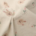 送料無料 120cm幅 90cm単位 生地 布 布地 ぬの きじ 刺繍生地 綿麻生地 ウサギ柄 兎 チューリップ 花柄 グリーン ベージュ パープル ハンドメイド 手作り 手造り 手芸 DIY 材料 ソーイング 服地 楽天海外通販