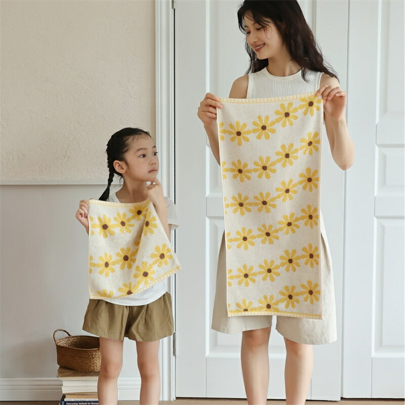 送料無料 タオル フェイスタオル 洗顔タオル バスタオル 綿 コットン 菊花柄 ピンク イエロー ブルー ..