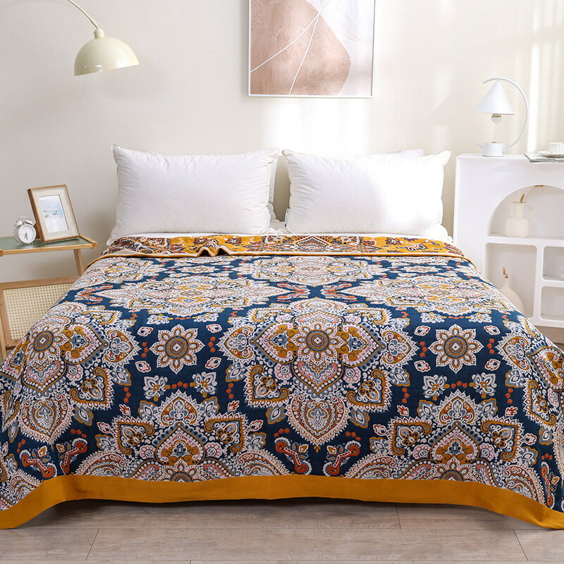 送料無料 両面使える マルチカバー タオルケット ガーゼケット 多機能 布団 掛け毛布 フルカバー ソフ..