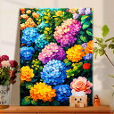 送料無料 アジサイ柄 牡丹柄 花柄 塗り絵 数字 油絵 数字塗り絵 数字油絵セット 大人の塗り絵 ぬりえ インナーフレーム付 初心者向け 油絵風 絵画 美術品 ...