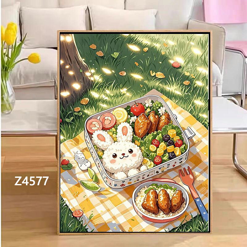 ピクニック弁当を描いたアニメ調デジタルオイルペインティング 4 種セット。 ウサギおにぎり・猫おにぎり、和風二段弁当、多区画お重などバリエーション豊富。 木漏れ日の芝生とイエロー市松敷物が、穏やかな休日の雰囲気を演出。 ダイニング、カフェ、キッチン、雑貨屋の壁飾りに大人気。 芝生の上の市松敷物にウサギおにぎりのお弁当。チキン、フルーツ、野菜が彩りよく詰まり、木漏れ日が幻想的なピクニック情景。赤い二段弁当箱。魚、肉炒め、青菜が入った和風弁当。レモンスープも添えられ、秋の野外ご飯の雰囲気。9 区画の木製お重。猫おにぎり、ゆで卵、パスタ、唐揚げ、フルーツがたっぷり。種類豊富で見て楽しいデザイン。複数のお弁当箱が広がる豪華なピクニック。海苔巻き、おにぎり、揚げ物、フルーツが満載。カフェ風インテリアに適します。 商品説明 商品内容 塗り絵セット セット内容 数字が印刷された白抜きキャンバス1枚(インナーフレーム付） 筆 アクリル絵の具 壁がけ用フックとネジ 生産国 中国 納期 【配送に関する重要なお知らせ】 本商品はアクリル絵の具を含んでいるため、海外発送は特別な輸送チャネルを通す必要がございます。 そのため、配送には通常よりお時間を頂戴しますことをあらかじめご了承ください。 【通常の流れ】: 発送まで：ご注文後、5営業日以内に発手配いたします。 お届けまで：発送後、お届けまでに1〜2週間程度を要する場合がございます。 注意書き ※手塗りのペイント商品となりますので、完成時に見本と多少の誤差が生じる場合もございますのでご了承くださいませ。 ※モニターの発色により実物と色味が多少異なる場合がございます。 活用イベントのご提案 ギフト 記念日 年末年始 プレゼント サプライズ お祝い 誕生日プレゼント 結婚記念日 バースデー 自由研究 冬休み 春休み 夏休み 子ども 塗り絵 小学生 工作 インテリア 絵画 DIY絵画 趣味 手作りプレゼント 母の日 父の日 バレンタイン ホワイトデー お盆 敬老の日 連休 雑貨 おしゃれ 絵画 壁掛け インテリア 　 自由研究 小学生 キット　自由研究 女の子　 自由研究 男の子　趣味　 ひとり　大人から始める趣味　おうち時間充実アイテム　おうち時間充実グッズ　福利厚生　手作りギフト おしゃれギフト　 DIY プレゼント ハンドメイド　雑貨　週末　おこもり　おうち休日　おうち時間 自粛生活　 巣ごもりグッズ 暇つぶし グッズ 頭の体操 入院 便利 グッズ 手作りキット 大人 工作 キット 工作キット 子供 ハンドメイド雑貨 手作りキット 子供 ハンドメイド キット おうち時間グッズ おうち時間キット おうち時間 キット お家時間 リラックス ぬりえ バレンタイン チョコ以外 おしゃれ 飾り かわいい 装飾 手作り バレンタイン 花 子供 プレゼント プチギフト モンステラ プルメリア アートポスター フレーム付き アートパネル インテリア 小さい アート パネル アートパネル アートポスター 運気が上がる絵 ファブリックパネル 絵画 インテリアアートパネル 壁掛け 玄関 絵 ファブリックパネル 玄関 開運 絵画 風水 玄関 おすすめ キャンバス アート インテリア 壁掛け 北欧 北欧アート オススメご利用場所 店舗　カフェ　おうちカフェ 喫茶店　BAR　バー おうちバー バーごっこ　バル　ホテル　レストラン　アメリカンダイナー　飲食店　居酒屋　スパ　テレビ局　撮影スタジオ セット　ライブハウス　美容院　美容室　理容院　理容室　デザイナーズマンション　賃貸部屋　賃貸マンション　ワンルームマンション　ガレージ　車庫　倉庫　物置 お家の中の飾れる場所アイデア 自宅　家 部屋の内装　狭い部屋　ワンルーム　男子部屋　女子部屋　大人の小部屋　書斎　子供部屋　リビングルーム　リビング　デスク　勉強机　テーブル　ラック　ダイニング　キッチン　寝室　床の間　トイレ　洗面所　玄関　廊下 本棚　飾り棚　ドア　扉　棚　冷蔵庫　ベランダ　ガレージ　車庫　駐車場　屋外　庭　ガーデニング　応接室　ロビー　エレベーター　エレベーターホール　客室　個室　脱衣所 おうちじかん　おうち時間 こんな物をお探しの方にオススメ 暇つぶし おもちゃ　暇つぶし 子供 グッズ　入院 大人 暇つぶし　アートパネル モダン　アートパネル 北欧　アートパネル モダン 玄関　アートパネル 風景　アートパネル モノクロ　アートパネル モノトーン　　ペイントバイナンバー　アート　ボード　アートボード タペストリー グッズ 頭の体操 脳活 脳トレ 高齢者 アタマのトレーニング 指先 入院 便利 リハビリグッズ リハビリ グッズ お部屋の模様替え グッズ SNS映え　お部屋づくり　外出自粛　お手頃価格のインテリア 小さい　ミニ　ミニサイズ　カフェ風インテリア 雑貨　デザイナーズ家具　オブジェ　リプロダクト　照明　壁面装飾　壁面飾り　壁画　壁掛け　壁掛けアート　壁かけアート　壁かけ専門　壁飾り　飾り　壁に飾る 飾る オーナメント　タペストリー　ウォールアート　ウォールパネル　モダンアート　ミニアート　絵画 画像　アート パネル　アートパネル　インテリアアートパネル　 初心者 上級者 セット 上級者 初心者セット 四角 スクエア バンクシー 額縁 桜 動物 大型 お城 犬 ダイアモンドアート ダイアモンドアートキット ダイアモンドアートセット アートフレーム　アートパネル・アートボード　アートボード　アートポスター　ポスターフレーム　poster　サインボード　サインプレート　木製看板　木製アート看板　ウッドボード　ウォールプレート　ウォールステッカー　ウォールシール　ステッカー　壁かざり用ポストカード　壁紙　装飾品　アイテム　グッズ　置物　DIY用品　輸入雑貨　アメリカン雑貨　アメ雑貨　USA雑貨　ヴィンテージ雑貨　ビンテージ雑貨　壁飾り　壁デコ　デコレーション　ウォールデコレーション　装飾　飾り付け　絵　絵画　イラスト　装飾画　壁面装飾　壁に吊るす　プリント　飾り付け 飾りつけ　店内ディスプレイ　ホームパーティー　イベント　ビンゴ　景品　SNS映え　人気　おしゃれ　お洒落　オシャレ　彩り　インパクト　ニッチ　イメージアップ　ナチュラル　シンプル　カントリースタイル　ブルックリンスタイル　癒し　元気　幸せ 　こだわり　珍しい　目隠し　アクセント　ドラマ撮影　映画撮影　おうち時間　テレワーク　リモートワーク　ZOOM　ZOOM会議　ズーム　ズーム会議　背景　実用的　お手軽　新生活　一人暮らし　独り暮らし　二人暮らし　夫婦暮らし　引っ越し　引越し　模様替え　改築　改装 注意事項 ・お客様が通常と同じお買い物ステップで安心して海外の商品を購入できるよう、楽天市場から指定を受けた委託先である（株）コマースロボティクスが、当店の店舗運営業務を行います。 ・当店でご購入された商品は、原則として、「個人輸入」としての取り扱いになり、全て中国からお客様のもとへ直送されます。 ・個人輸入される商品は、全てご注文者自身の「個人使用・個人消費（日本に居住する者に寄贈される物で、当該寄贈を受ける者の個人的な使用に供される場合を含みます。）」が前提となります。第三者への譲渡・転売が法令で禁止されるもの（医薬品、医薬部外品、化粧品等を含みますが、これに限られません。）もございますのでご注意下さい。 ・通関時に関税・輸入消費税が課税される可能性があります。課税額はご注文時には確定しておらず、通関時に確定しますので、商品の受け取り時に着払いでお支払いください。詳細はこちらご確認下さい。 ・色がある場合、モニターの発色の具合によって実際のものと色が異なる場合がある。