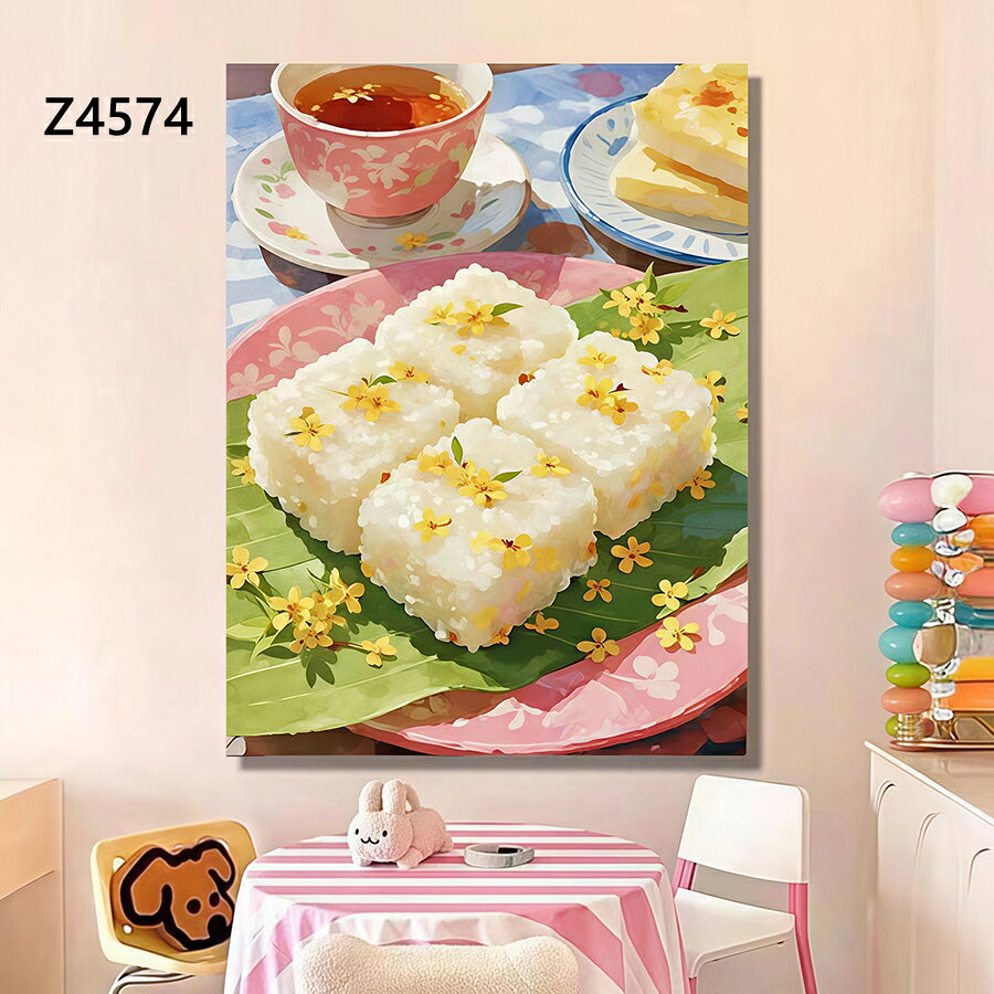 桂花おはぎ・蒸し菓子・ケーキなど甘味を描いたデジタルオイルペインティング 5 種セット。 金木犀、桜、紅茶、花柄食器をモチーフに、優しいパステルカラーでティータイムを表現。 キッチン、ダイニング、カフェ、スイーツショップの壁飾りにおすすめ。 ピンククリームのサンドケーキ、花柄ティーカップの紅茶、クッキーをセット。 水色背景が清涼感を演出し、ティータイムの優雅な雰囲気。カラフルなフルーツ入り蒸し菓子を中心に、苺・グアバ、桜の枝があしらわれた構図。 赤市松敷物と青花皿が和洋折衷の可愛さを生み出します。金木犀が散りばめられたおはぎ、花柄湯呑みの紅茶。 緑の葉と淡いピンク皿が秋の甘味の情景を描き出します。三角にカットされた桂花米ケーキ、ティーカップ。 水色市松模様の背景がさわやかで、柔らかい光の表現が魅力。ピンク層の菓子と金木犀おはぎが緑の葉の上に並ぶ。 木目テーブルの質感が温かみがあり、和カフェにぴったり。 商品説明 商品内容 塗り絵セット セット内容 数字が印刷された白抜きキャンバス1枚(インナーフレーム付） 筆 アクリル絵の具 壁がけ用フックとネジ 生産国 中国 納期 【配送に関する重要なお知らせ】 本商品はアクリル絵の具を含んでいるため、海外発送は特別な輸送チャネルを通す必要がございます。 そのため、配送には通常よりお時間を頂戴しますことをあらかじめご了承ください。 【通常の流れ】: 発送まで：ご注文後、5営業日以内に発手配いたします。 お届けまで：発送後、お届けまでに1〜2週間程度を要する場合がございます。 注意書き ※手塗りのペイント商品となりますので、完成時に見本と多少の誤差が生じる場合もございますのでご了承くださいませ。 ※モニターの発色により実物と色味が多少異なる場合がございます。 活用イベントのご提案 ギフト 記念日 年末年始 プレゼント サプライズ お祝い 誕生日プレゼント 結婚記念日 バースデー 自由研究 冬休み 春休み 夏休み 子ども 塗り絵 小学生 工作 インテリア 絵画 DIY絵画 趣味 手作りプレゼント 母の日 父の日 バレンタイン ホワイトデー お盆 敬老の日 連休 雑貨 おしゃれ 絵画 壁掛け インテリア 　 自由研究 小学生 キット　自由研究 女の子　 自由研究 男の子　趣味　 ひとり　大人から始める趣味　おうち時間充実アイテム　おうち時間充実グッズ　福利厚生　手作りギフト おしゃれギフト　 DIY プレゼント ハンドメイド　雑貨　週末　おこもり　おうち休日　おうち時間 自粛生活　 巣ごもりグッズ 暇つぶし グッズ 頭の体操 入院 便利 グッズ 手作りキット 大人 工作 キット 工作キット 子供 ハンドメイド雑貨 手作りキット 子供 ハンドメイド キット おうち時間グッズ おうち時間キット おうち時間 キット お家時間 リラックス ぬりえ バレンタイン チョコ以外 おしゃれ 飾り かわいい 装飾 手作り バレンタイン 花 子供 プレゼント プチギフト モンステラ プルメリア アートポスター フレーム付き アートパネル インテリア 小さい アート パネル アートパネル アートポスター 運気が上がる絵 ファブリックパネル 絵画 インテリアアートパネル 壁掛け 玄関 絵 ファブリックパネル 玄関 開運 絵画 風水 玄関 おすすめ キャンバス アート インテリア 壁掛け 北欧 北欧アート オススメご利用場所 店舗　カフェ　おうちカフェ 喫茶店　BAR　バー おうちバー バーごっこ　バル　ホテル　レストラン　アメリカンダイナー　飲食店　居酒屋　スパ　テレビ局　撮影スタジオ セット　ライブハウス　美容院　美容室　理容院　理容室　デザイナーズマンション　賃貸部屋　賃貸マンション　ワンルームマンション　ガレージ　車庫　倉庫　物置 お家の中の飾れる場所アイデア 自宅　家 部屋の内装　狭い部屋　ワンルーム　男子部屋　女子部屋　大人の小部屋　書斎　子供部屋　リビングルーム　リビング　デスク　勉強机　テーブル　ラック　ダイニング　キッチン　寝室　床の間　トイレ　洗面所　玄関　廊下 本棚　飾り棚　ドア　扉　棚　冷蔵庫　ベランダ　ガレージ　車庫　駐車場　屋外　庭　ガーデニング　応接室　ロビー　エレベーター　エレベーターホール　客室　個室　脱衣所 おうちじかん　おうち時間 こんな物をお探しの方にオススメ 暇つぶし おもちゃ　暇つぶし 子供 グッズ　入院 大人 暇つぶし　アートパネル モダン　アートパネル 北欧　アートパネル モダン 玄関　アートパネル 風景　アートパネル モノクロ　アートパネル モノトーン　　ペイントバイナンバー　アート　ボード　アートボード タペストリー グッズ 頭の体操 脳活 脳トレ 高齢者 アタマのトレーニング 指先 入院 便利 リハビリグッズ リハビリ グッズ お部屋の模様替え グッズ SNS映え　お部屋づくり　外出自粛　お手頃価格のインテリア 小さい　ミニ　ミニサイズ　カフェ風インテリア 雑貨　デザイナーズ家具　オブジェ　リプロダクト　照明　壁面装飾　壁面飾り　壁画　壁掛け　壁掛けアート　壁かけアート　壁かけ専門　壁飾り　飾り　壁に飾る 飾る オーナメント　タペストリー　ウォールアート　ウォールパネル　モダンアート　ミニアート　絵画 画像　アート パネル　アートパネル　インテリアアートパネル　 初心者 上級者 セット 上級者 初心者セット 四角 スクエア バンクシー 額縁 桜 動物 大型 お城 犬 ダイアモンドアート ダイアモンドアートキット ダイアモンドアートセット アートフレーム　アートパネル・アートボード　アートボード　アートポスター　ポスターフレーム　poster　サインボード　サインプレート　木製看板　木製アート看板　ウッドボード　ウォールプレート　ウォールステッカー　ウォールシール　ステッカー　壁かざり用ポストカード　壁紙　装飾品　アイテム　グッズ　置物　DIY用品　輸入雑貨　アメリカン雑貨　アメ雑貨　USA雑貨　ヴィンテージ雑貨　ビンテージ雑貨　壁飾り　壁デコ　デコレーション　ウォールデコレーション　装飾　飾り付け　絵　絵画　イラスト　装飾画　壁面装飾　壁に吊るす　プリント　飾り付け 飾りつけ　店内ディスプレイ　ホームパーティー　イベント　ビンゴ　景品　SNS映え　人気　おしゃれ　お洒落　オシャレ　彩り　インパクト　ニッチ　イメージアップ　ナチュラル　シンプル　カントリースタイル　ブルックリンスタイル　癒し　元気　幸せ 　こだわり　珍しい　目隠し　アクセント　ドラマ撮影　映画撮影　おうち時間　テレワーク　リモートワーク　ZOOM　ZOOM会議　ズーム　ズーム会議　背景　実用的　お手軽　新生活　一人暮らし　独り暮らし　二人暮らし　夫婦暮らし　引っ越し　引越し　模様替え　改築　改装 注意事項 ・お客様が通常と同じお買い物ステップで安心して海外の商品を購入できるよう、楽天市場から指定を受けた委託先である（株）コマースロボティクスが、当店の店舗運営業務を行います。 ・当店でご購入された商品は、原則として、「個人輸入」としての取り扱いになり、全て中国からお客様のもとへ直送されます。 ・個人輸入される商品は、全てご注文者自身の「個人使用・個人消費（日本に居住する者に寄贈される物で、当該寄贈を受ける者の個人的な使用に供される場合を含みます。）」が前提となります。第三者への譲渡・転売が法令で禁止されるもの（医薬品、医薬部外品、化粧品等を含みますが、これに限られません。）もございますのでご注意下さい。 ・通関時に関税・輸入消費税が課税される可能性があります。課税額はご注文時には確定しておらず、通関時に確定しますので、商品の受け取り時に着払いでお支払いください。詳細はこちらご確認下さい。 ・色がある場合、モニターの発色の具合によって実際のものと色が異なる場合がある。