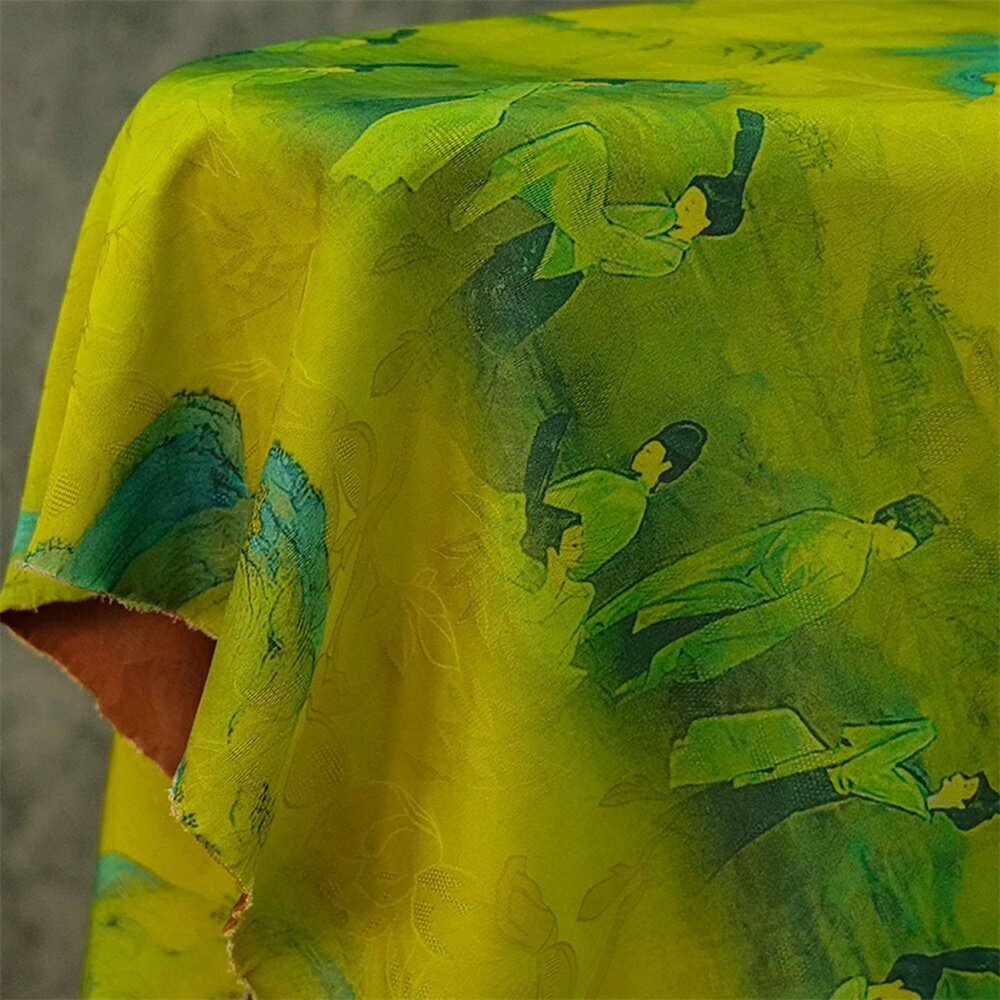 送料無料 145cm幅 90cm単位 生地 布 布地 プリント生地 伸縮性 ややストレッチ 紅雲紗 こううんしゃ ド..