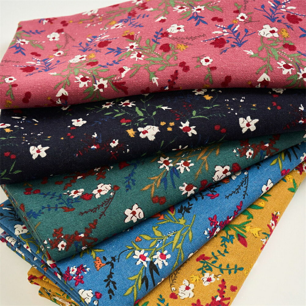 Cotton （Patterned Cloth） - 送料無料 143cm幅 90cm単位 生地 布 布地 綿生地 プリント生地 服地 100％綿 コットン 花柄 グリーン レッド ブルー イエロー 紺色 ネイビー 楽天海外通販