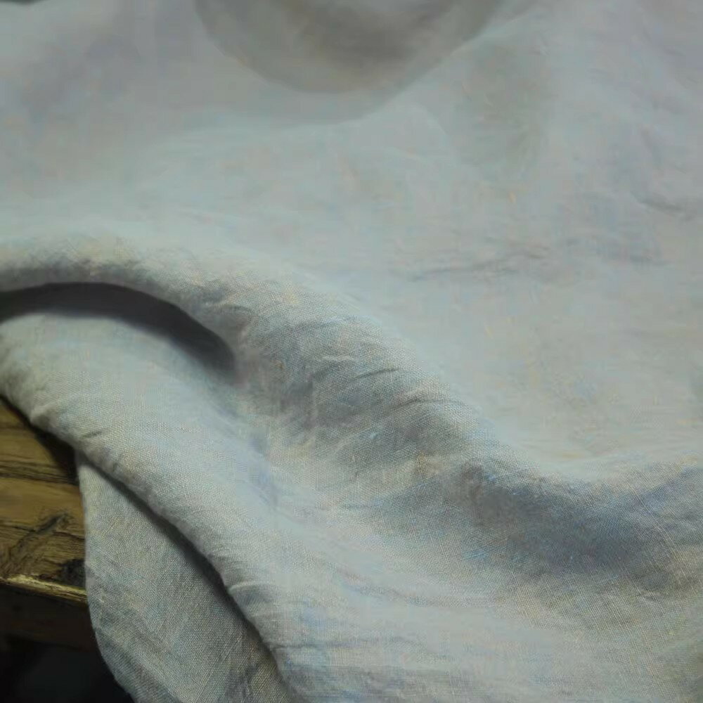 送料無料 135cm幅 90cm単位 生地 布 布地 色織り生地 リネン生地 21番手 ヘンプ＆リネン混紡 酵素洗い ..