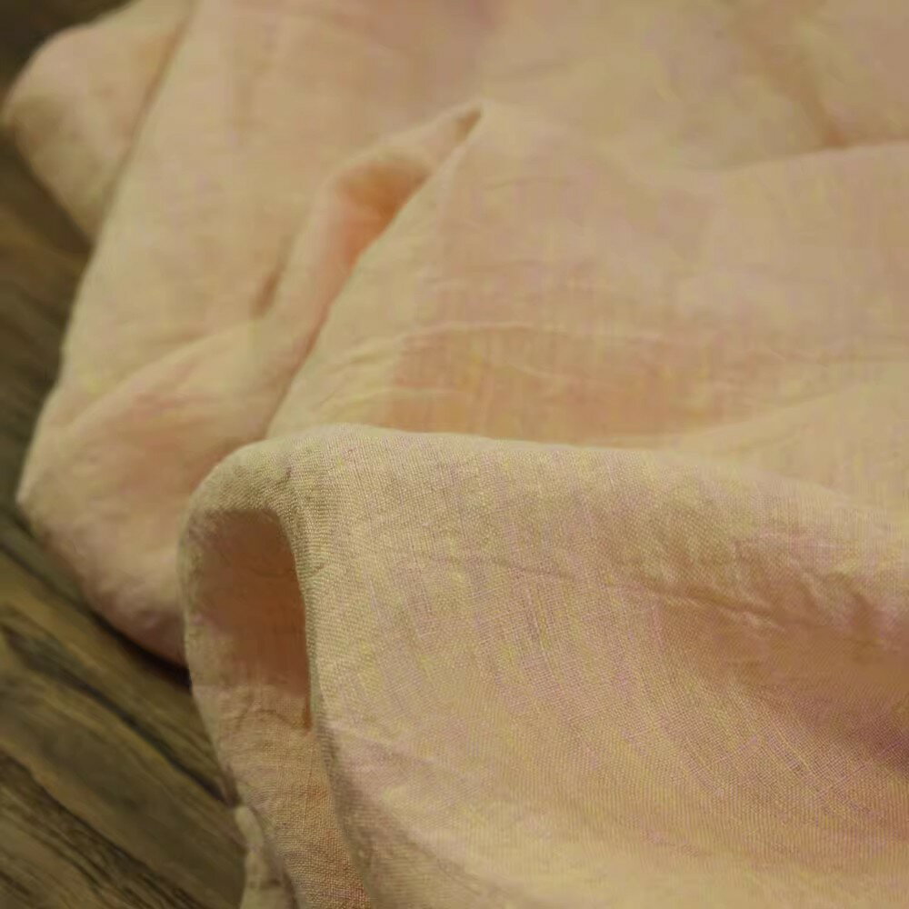 送料無料 135cm幅 90cm単位 生地 布 布地 色織り生地 リネン生地 21番手 ヘンプ＆リネン混紡 酵素洗い ..