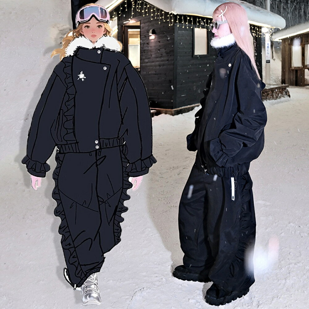 送料無料 スノーボードウェア スキーウェア スノボウェア レディース 上下セット セットアップ スノボジャケット スキージャケット 前開き フード付き アウター スノボパンツ スキーパンツ ロングパンツ ボトムス 長ズボン ゆったり 黒 楽天海外通販